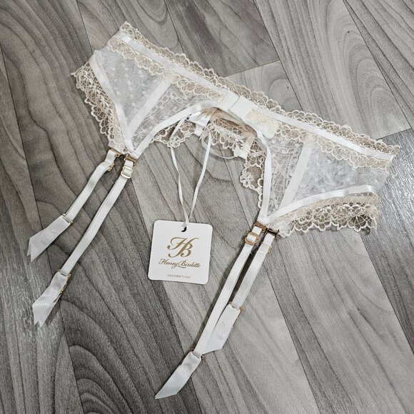 NWT Honey Birdette Capucine Ivory Suspender Garter Belt Size M - Picture 5 of 5